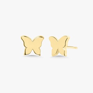10K 14K Solid Gold Minimalist Gold Butterfly Stud <b>Earring</b> Dainty Elegant Delicate Everyday Unique Jewelry For Women Manufacturer - Product Image 3