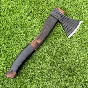 Hand-Forged Industrial High Carbon Steel <b>Axe</b> Custom OEM Ashwood <b>Handle</b> Bearded Hatchet Leather Sheath Camping Bushcraft - Product Image 4