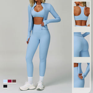 Conjunto Deportivo Mayorista: Top de Yoga, Ropa Deportiva, Conjuntos de Gimnasio y Fitness, Camisetas de Running, Leggings con Efecto Scrunch Butt y Pantalones de Pierna Ancha - Product Image 2