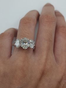 3.10 CT Lab Grown <b>Diamond</b> <b>Ring</b> in 18K Solid Gold | IGI Certified Luxury Engagement Wedding <b>Ring</b> | Gold Plated Bridal Jewelry - Product Image 2
