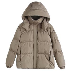 Chaqueta Acolchada con Capucha para Mujer, Abrigo Grueso de Invierno, Manga Larga, Color Sólido, Relleno de Poliéster, Cierre de Cremallera, Venta al Por Mayor, Personalizable - Product Image 1