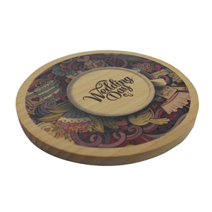 Posavasos Redondo de Madera Absorbente con Imán, Regalo para el Día de la Boda - Product Image 3