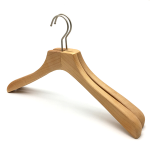 Cintres en bois naturel du fabricant direct, logo personnalisé - Prix compétitif, qualité supérieure, design moderne, cintre épais - Product Image 1