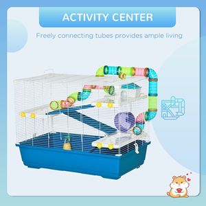 Gabbia per Criceti Extra Large da 31 Pollici con Tubi e Tunnel, Gabbia Portatile a 4 Livelli per Piccoli Animali di Razze Medie Come Ratti e Gerbilli - Product Image 4
