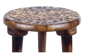 Table basse en bois à 3 pieds, design traditionnel, durable, écologique, pour salon, entrée, table d'appoint - Product Image 5