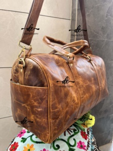 New Design Crunch Leather Luggage Bags Multi Uses Handmade Bag Unisex Travel Bag <b>Big</b> Size Multi Uses Hair on Hide <b>Handbag</b> - Product Image 2