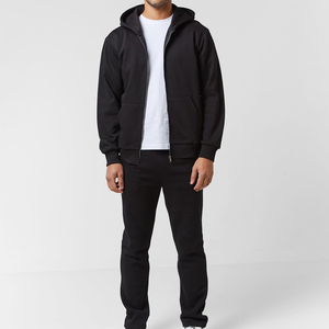 High Quality Breathable 100% Cotton Oversized Zip-Up Hoodie Jogger Two-Piece Sporty Embroidered Plain Men's <b>Sweat</b> Suit <b>Set</b> - Product Image 2