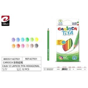 Set di 12 matite colorate esagonali per disegnare e colorare - Product Image 1