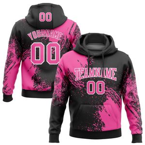 Sweat à capuche personnalisé noir et bleu imprimé effet éclaboussures de peinture pour homme avec nom et numéro, sublimation polyester, tenue d'équipe - Product Image 4