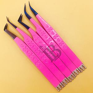 Pinzas para Extensión de Pestañas, Ofertas Destacadas, Pestañas Planas de Mink Sostenible, Estilo Corona, Punta Morada, Mango Suave, Oferta con Logotipo Privado - Product Image 4