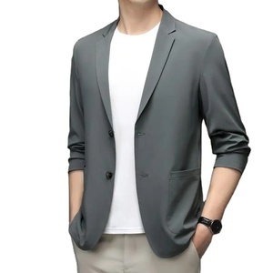 เสื้อแจ็คเก็ตผ้าไอซ์ซิลค์น้ำหนักเบาสำหรับผู้ชายเสื้อโค้ทสูทขนสัตว์แบบบางสำหรับฤดูใบไม้ผลิและฤดูร้อน - Product Image 5