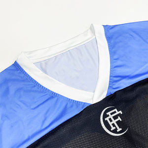 เสื้อยืดกีฬาตาข่ายผู้ชายแบบขายส่ง ออกแบบลายซับลิเมชั่น ทรงบ็อกซี่ ฟิต สำหรับฟุตบอล แขนสั้น ทรงหลวม - Product Image 5