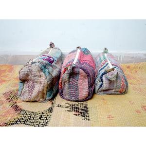 Custom Made Quilted Cotton 3-in-1 Pouch Set with Zippers for Boutique Retail & Gift Stores Ethnic Print Kantha Quilted Pouches - Product Image 2