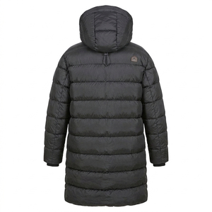 Veste d'hiver décontractée pour homme, à capuche, rembourrée en duvet, imperméable, tissu PU standard 160g, fermeture éclair, couleur noire unie - Product Image 5