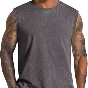 Camiseta sin mangas de algodón para hombre, camiseta interior transpirable con canalé, camiseta ligera de algodón para hombre, ropa masculina - Product Image 2