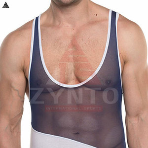 Uniformes de Halterofilia Profesionales de Spandex de Alta Calidad, Singletes de Lucha Libre para Hombre, Uniforme de Lucha Libre Económico - Product Image 3