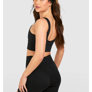 Sujetador deportivo de yoga con tirantes anchos, elástico, talla grande XL, color liso, para mujer, de licra, estilo americano, ropa deportiva, colección 2026 - Product Image 4