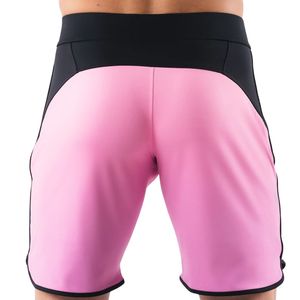 Shorts de bain athlétiques pour hommes, rose clair et noir, à séchage rapide, avec cordon de serrage, pour la plage, la natation et les sports nautiques - Product Image 2