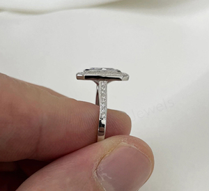 Anillo de Boda Cristiano Minimalista con Circonita Cúbica de 7x9mm en Forma Octogonal, Chapado en Plata 925, con Engaste de Bisel, el Más Vendido, Regalo Ideal - Product Image 3