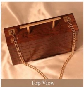 Bolso de Mano de Madera Natural, Hecho a Mano, de Lujo para Mujer, Elegante Bolso de Noche para Bodas y Fiestas - Product Image 2