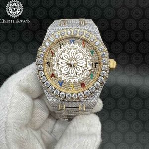 Reloj de Lujo Charm_Jewells para Mujer, Acero Inoxidable, Esfera Redonda de 40 mm, Cristal de Zafiro, Cuarzo Analógico, Diseño Hueco a la Moda - Product Image 1