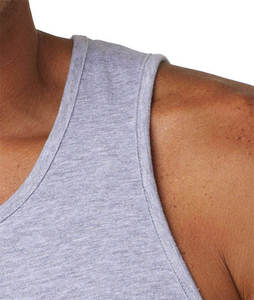 Débardeur en jersey tricoté respirant de qualité supérieure pour homme, décontracté, uni, pour la gym, 100% coton, col rond - Product Image 6