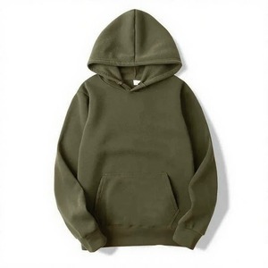 Men's Lavender Embroidered French Terry Fleece Hooded Sweatshirt Boxy Fit Solid Color Casual Winter Wear Knitted Pocket Design - Product Image 2