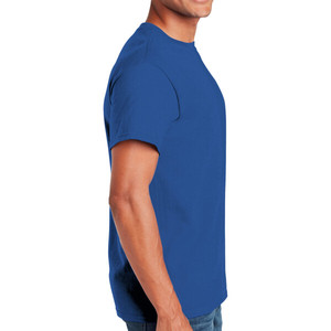 เสื้อยืดผู้ชายทรงหลวมผ้าเจอร์ซีย์คอตตอน 100% แบรนด์ High Street Formal ดีไซน์ปักตัวอักษร พร้อมตัวเลือกสกรีนโลโก้ สีน้ำเงินนีออน - Product Image 3