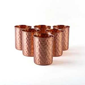 Gobelet en cuivre martelé, écologique, style rustique, pour eau, jus, cocktails, usage domestique et cuisine - Product Image 6