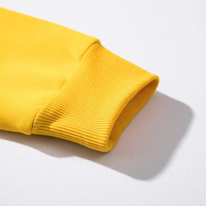 Sweat-shirt à col rond pour homme, noir et jaune, manches raglan, pull décontracté, vêtements de sport, logo personnalisé, polaire léger, haut d'entraînement - Product Image 5
