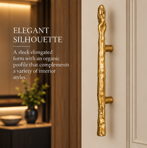 Poignée de porte texturée irrégulière, finition dorée, poignée de meuble allongée, quincaillerie décorative artistique pour meubles - Product Image 3