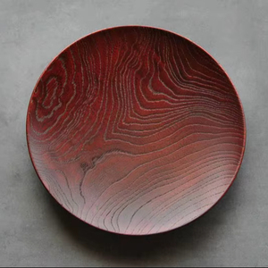 Vajilla de madera, plato de madera maciza, utensilio de cocina, plato redondo de madera de fresno europeo personalizado, platos para comida. - Product Image 1