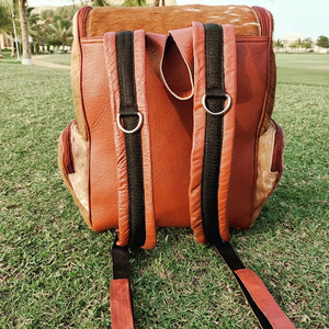 Premium cowhide leather hair on school <b>backpacks</b> wholesale supplier OEM custom handmade export student bags in wholesale price - Product Image 2