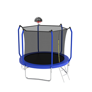 8FT ASTM Approved Outdoor <b>Trampoline</b> with Basketball Hoop Reinforced Type and Enclosure Net Fun <b>Jumping</b> Toy - Product Image 3