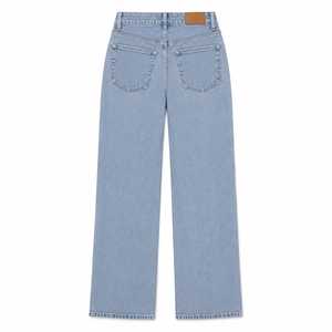 Jeans de Mezclilla de Mujer de Corte Holgado y Talle Alto, Premium, Pierna Ancha, Lavado Vintage, Elásticos, Ecológicos, Transpirables, Casuales, para Oficina - Product Image 1