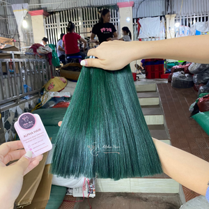 วิกผมตรงปลายหนาเต็มตัวทำจากกระดูกเวียดนามวิกผมส่วนหน้าแบบไม่หลุดร่วงเกรด12A ผมมนุษย์มัดผมชั้นนอก - Product Image 1