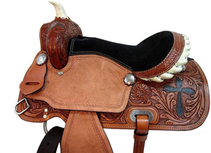 Selle de cheval western en cuir véritable de qualité supérieure, équipement professionnel pour le ranch, la randonnée équestre, vente en gros d'usine, fabricant - Product Image 4
