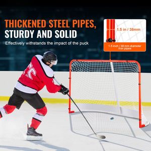 Set di Porte da Hockey Portatili Regolamentari Ufficiali, Rete in Acciaio per Hockey su Strada, per Uso Interno ed Esterno, Attrezzatura per Hockey su Pattini - Product Image 2