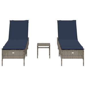 Ensemble de chaises longues de patio en rotin PE gris extra longues avec housses amovibles - Product Image 4