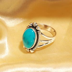 Hot Selling Vintage Arizona Turquoise and 925 Sterling <b>Silver</b> Handmade Gemstone <b>Ring</b> <b>for</b> Women and <b>Men</b> Jewelry Gifts - Product Image 2