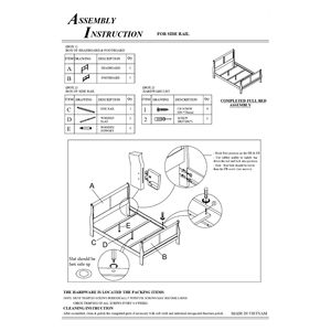 Letto a slitta Queen Size Luigi Filippo in legno massello con finitura nera, mobili per camera da letto in legno - Product Image 5