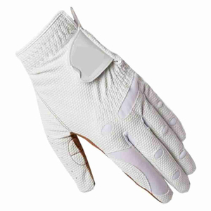 Guantes de Golf de Cuero Genuino Blanco Marf Industry, Transpirables, Antideslizantes, para Mano Izquierda, con Cierre de Gancho y Bucle G2593, para Gimnasio, Ciclismo y Actividades al Aire Libre - Product Image 2
