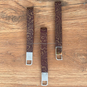Nouveau véritable fait à la main Western élégant en cuir gaufré porte-poignet porte-clés imprimé floral porte-clés personnalisés en cuir véritable bracelets - Product Image 2