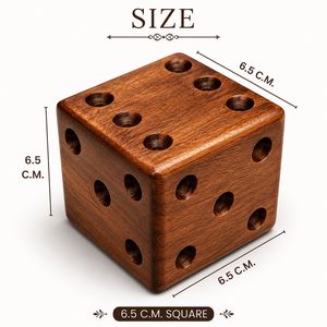 Dés en bois faits à la main, style antique, perforés, pour jeux ou décoration - Product Image 2
