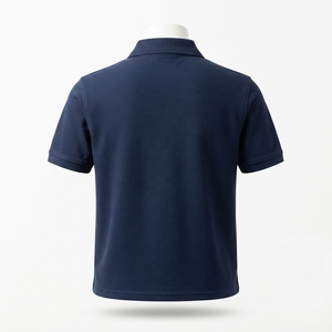 Camisa de Hombre Azul Marino, Tejido Sólido de Secado Rápido, Manga Corta, Cuello Clásico, Informal, para Golf, Negocios, Uniforme, OEM, ODM, Venta al Por Mayor - Product Image 2