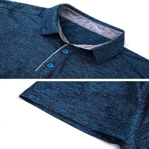 Men's Short Sleeve Knitted <b>Polo</b> <b>Shirt</b> Solid <b>Blue</b> Color Breathable Casual Design - Product Image 6