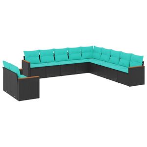 Ensemble de canapés de patio noir et bleu pour la collection de meubles de jardin d'extérieur - Product Image 2