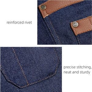 2025 Unisex negro Denim medio delantal bolsillos cintura Bistro delantal para servidor camarera Barista barman restaurante Bar uniformes - Product Image 4