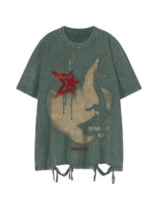 Camiseta Gráfica de Gran Tamaño para Hombre, Estilo Vintage, Lavado Ácido, Personalizada al por Mayor, OEM - Product Image 1