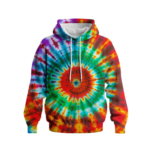Sudadera con Capucha Oversize de Forro Polar con Logo Personalizado Tie Dye, de Poliéster/Algodón, Estilo Casual Urbano, Ajuste Regular para Hombre, Tejido de Punto - Product Image 1